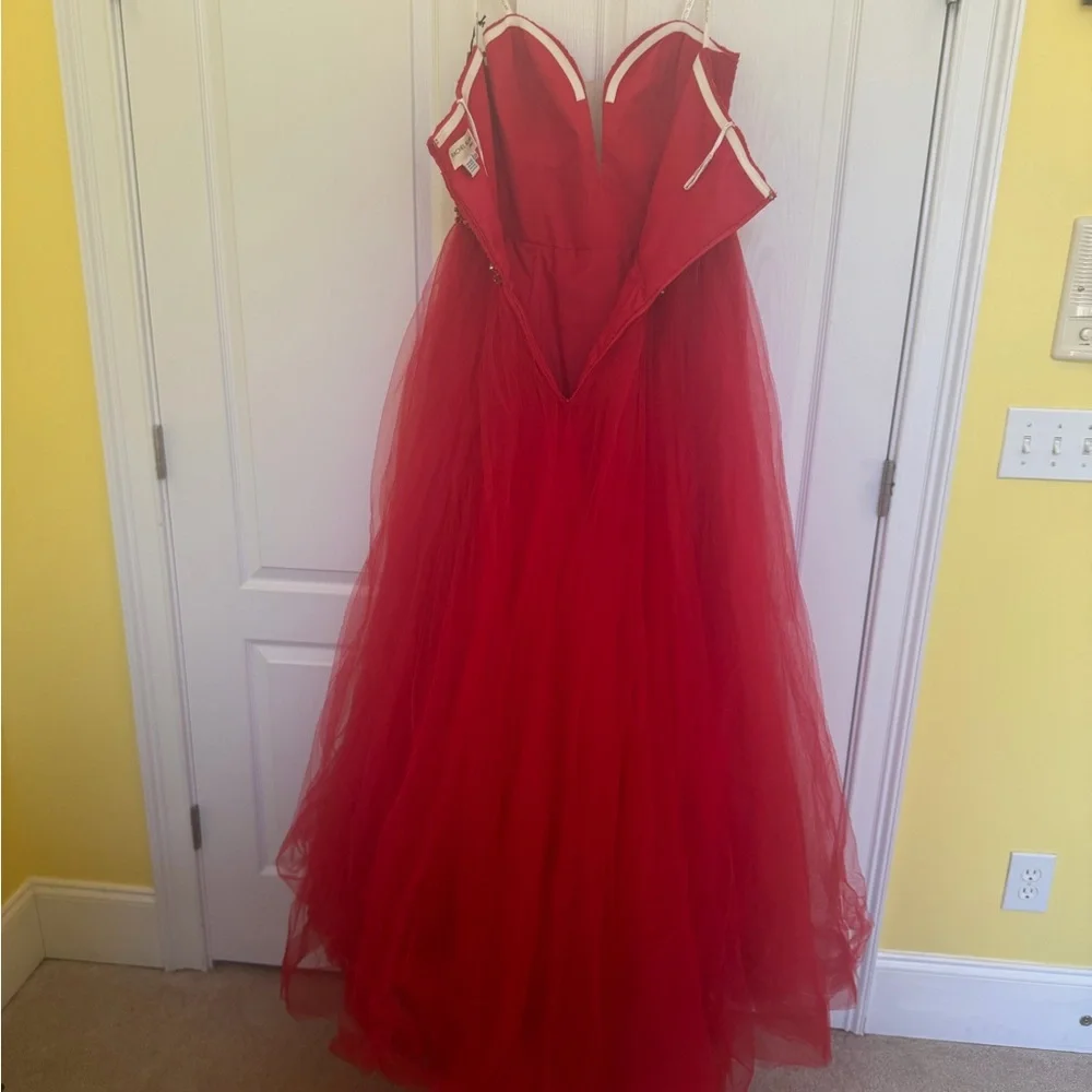 NWT Rachel Allan Red Prom Dress - Picture 11 of 14